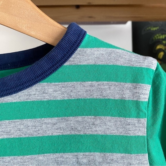 Mini Boden Green Snail Race Stripe Reversible Long Sleeve Shirt - Picture 15 of 15